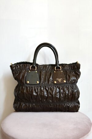 Prada Duotone Patent Leather Tote Bag