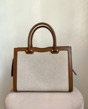 Yves Saint Laurent Uptown Medium Leather-trimmed tote