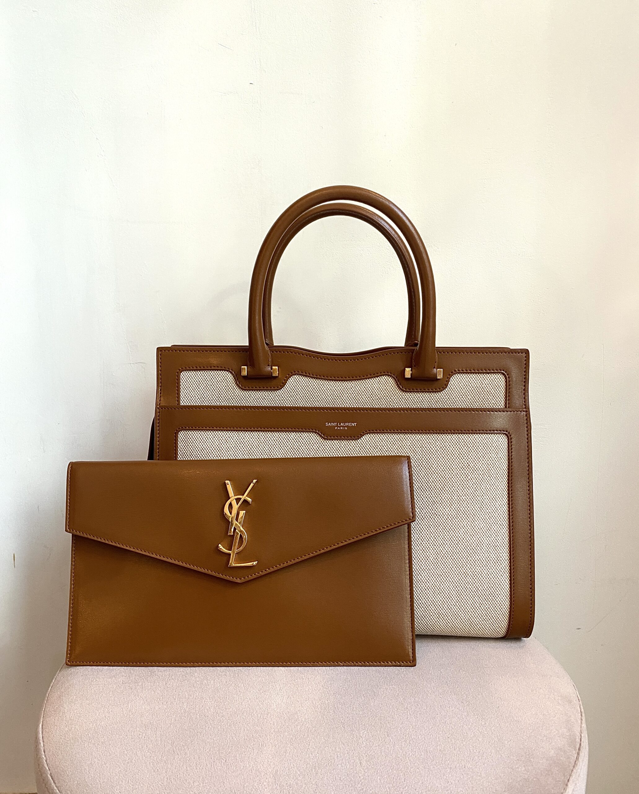 Saint Laurent Leather Uptown Clutch Bag - ShopStyle