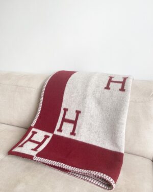 Hermès Avalon Cashmere Blanket H Rouge