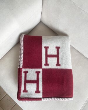 Hermès Avalon Cashmere Blanket H Rouge