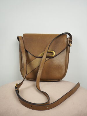 Delvaux Camel Leather Vintage Crossbody Bag