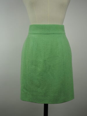 Chanel Lime Wool Pencil Skirt Size FR 34