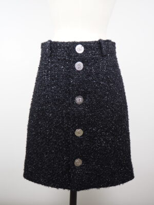 Balenciaga Black Wool Skirt Size EU 38