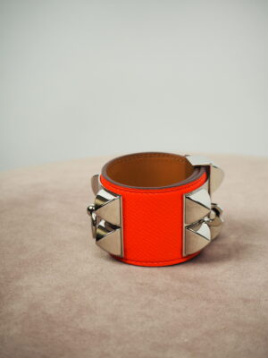 Hermés Capucine Red Leather CDC Bracelet Size S