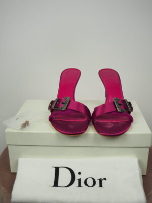 Dior Violet Moyen Wildhorse Mules Size 38