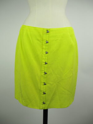 Versace Lime Acetate Skirt Size IT 46