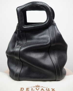 Delvaux Black Leather D Top Handle Bag