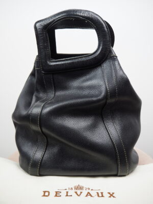 Delvaux Black Leather D Top Handle Bag