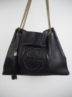Gucci Black Pebbled Leather Soho Bag
