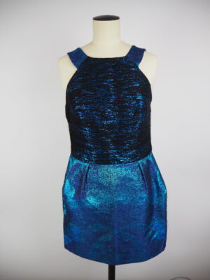 Versace Blue Silk Cocktail Dress Size M