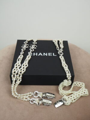 Chanel Pearl and Diamonte CC Suspenders
