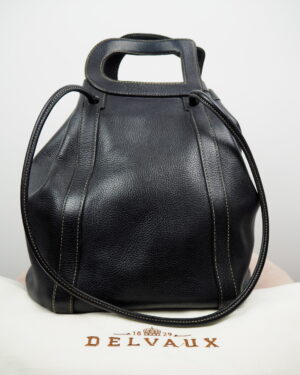 Delvaux Black Leather D Top Handle Bag