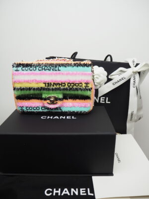 Chanel Sequin Multicolor Mini Flap Bag SS22