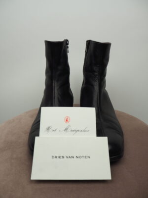 Dries Van Noten Black Leather Boots Size 39