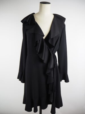 Paule Ka Black Wrap Dress Size 40