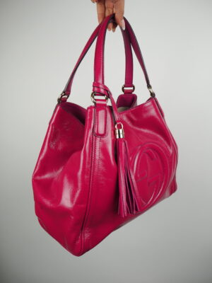 Gucci Pink Patent Leather Soho Bag