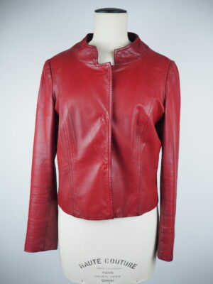 Natan Edition 5 Maroon Leather Jacket Size 42