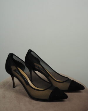 Sergio Rossi Black Mesh Heels Size 39