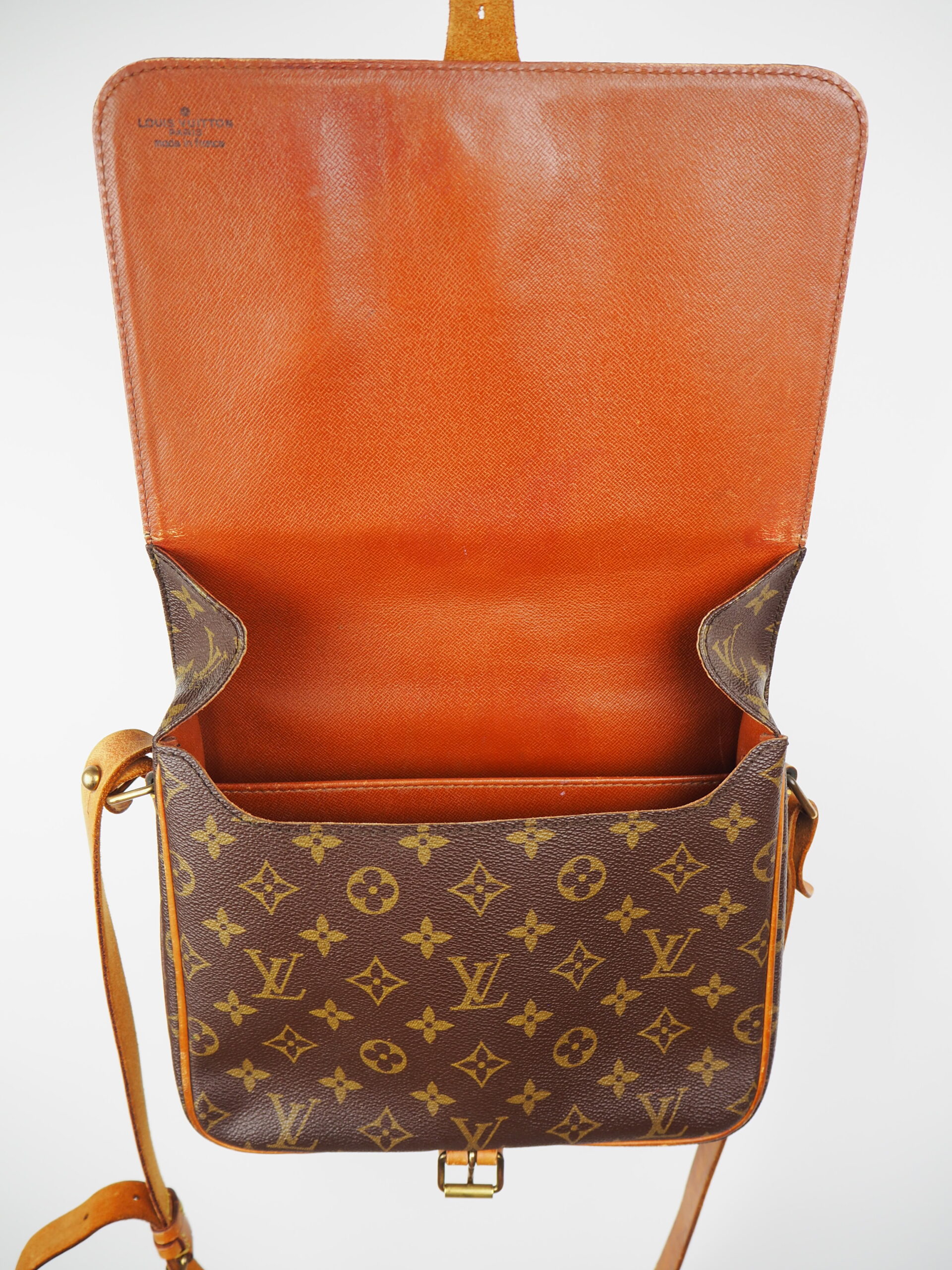 Louis Vuitton Cartouchiere Shoulder Bag MM Brown Leather - Organic