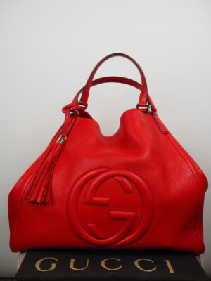 Gucci Red Leather Soho Shoulder Bag Large