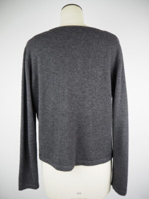 Natan Cyan Silk Top + Grey Cashmere Cardigan Set Size FR 42