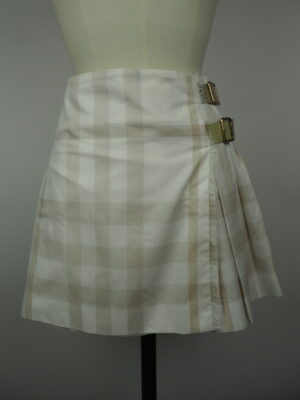 Burberry White Cotton Pleated Skirt Size IT 40