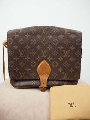Louis Vuitton Brown Coated Canvas Cartouchiere Shoulder Bag GM
