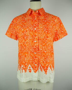 Dries Van Noten Orange Cotton Shirt Size 40