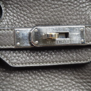 Hermes Birkin 35 Gris Etain Togo Leather PHW Handbag