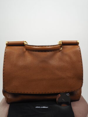Dolce & Gabbana Brown Leather Sicily Bag Large