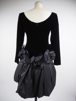 Yves Saint Laurent Black Velvet Vintage Dress Size 36