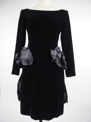 Yves Saint Laurent Black Velvet Vintage Dress Size 36