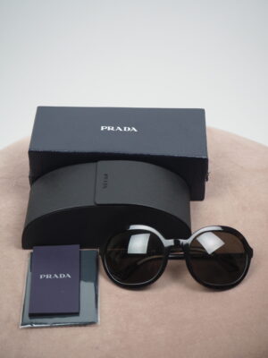 Prada Brown Round Sunglasses Size 56 x 22