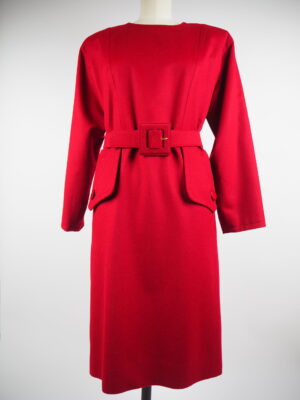 Givenchy Red Wool Vintage Dress Size 40