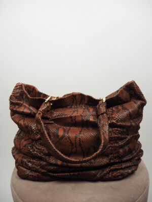 Bally Brown Python Leather Shoulder Bag