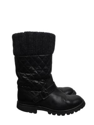 Chanel Black Leather Boots Size 40C