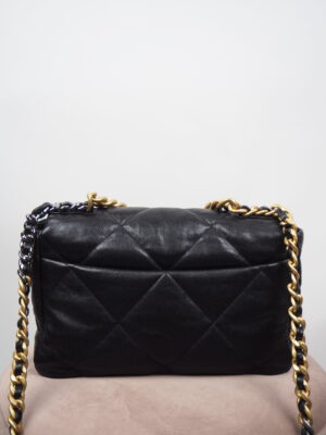 Chanel Black Leather 19 Handbag Size Large