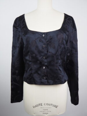 Prada Black Silk Vintage Top Size IT 44