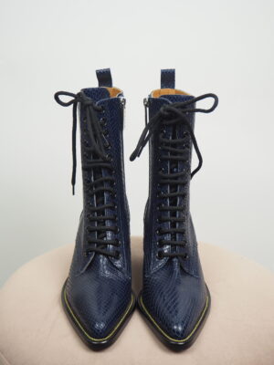 Chloé Navy Leather Laced Boots Size 37