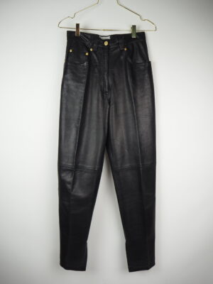 Versus Versace Black Leather Pants Size IT 44