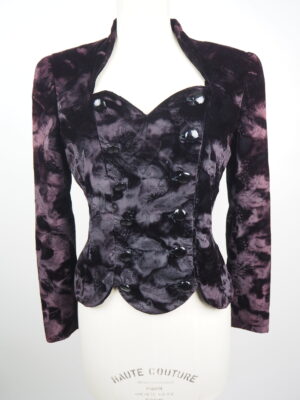 Oscar De La Renta Purple Velvet Blazer Size M