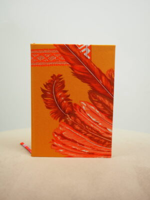 Hermès Orange Silk Scarf Notebook