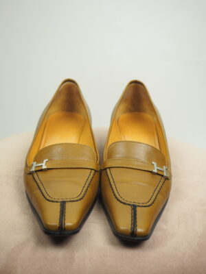 Hermès Cognac Leather Heels Size 39