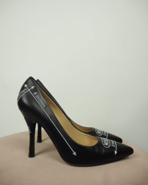 Moschino Black Leather Heels Size 37,5