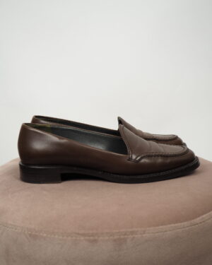 Jil Sander Brown Leather Loafers Size EU 38