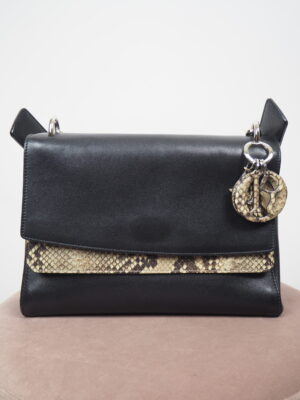 Christian Dior Black Python Leather Be Dior Bag