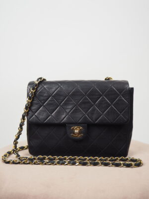 Chanel Black Leather Square Bag Small