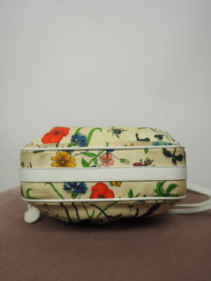 Gucci Cream Floral Coated Canvas Bucket Bag