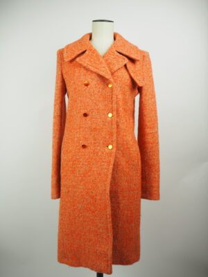 Balenciaga Orange Wool Coat Size EU 36